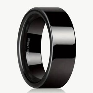 Men’s Black Tungsten Carbide Steel 6 mm Ring